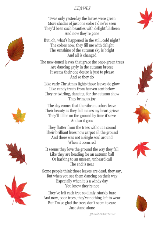 autumn leaves -poem - image